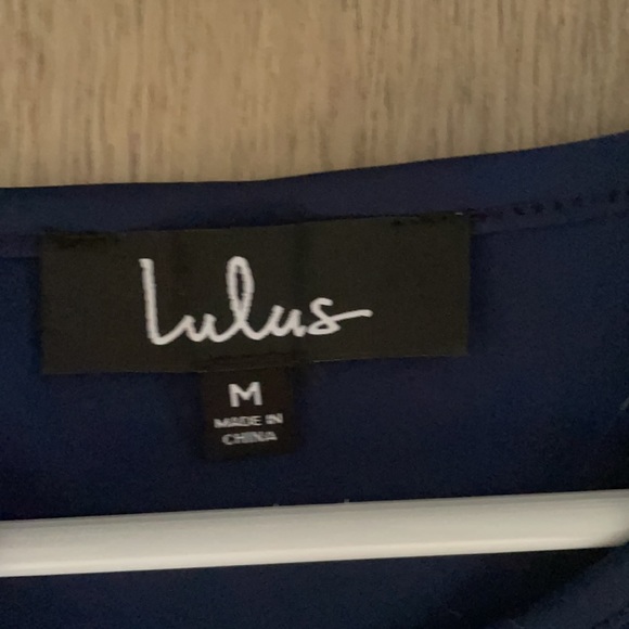 Lulus Navy Fit and Flare Dress - Picture 3 of 3